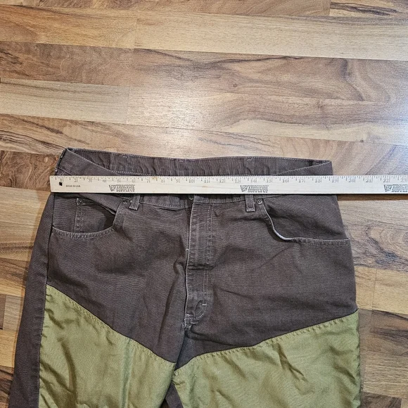 Wrangler Men Size 40x30 Taupe Brush Guard Jeans Hunting - Picture 7 of 10